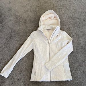 Athleta Cream Fleece Lined Jacket/Hoodie, Size XS